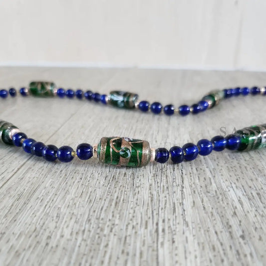 Green and Blue Strand Necklace N06