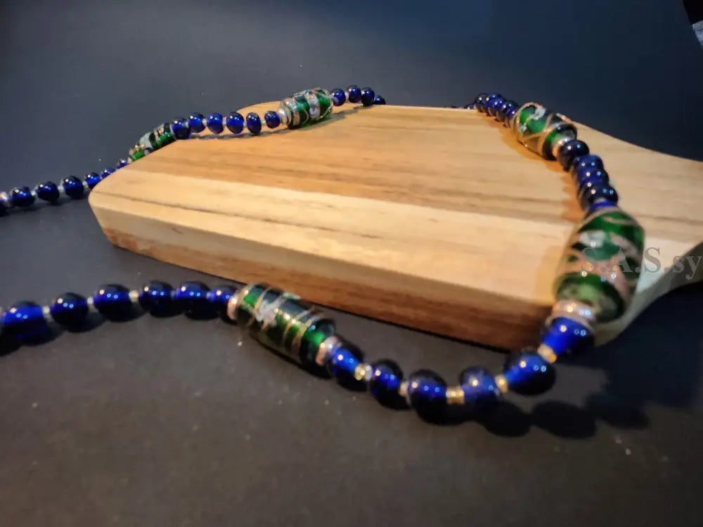 Green and Blue Strand Necklace N06
