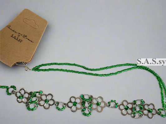 Green Floral Choker Necklace N05 Necklace