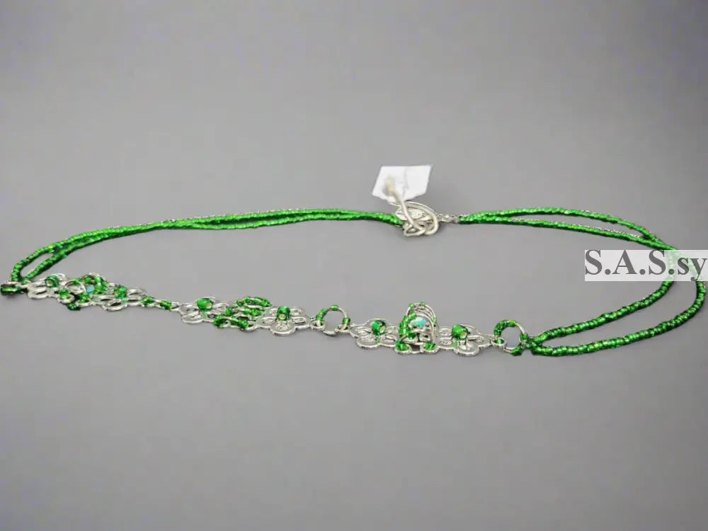 Green Floral Choker Necklace N05 Necklace