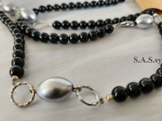 Lunar Stride Onyx Necklace - Sassy by Sharmin Aziz