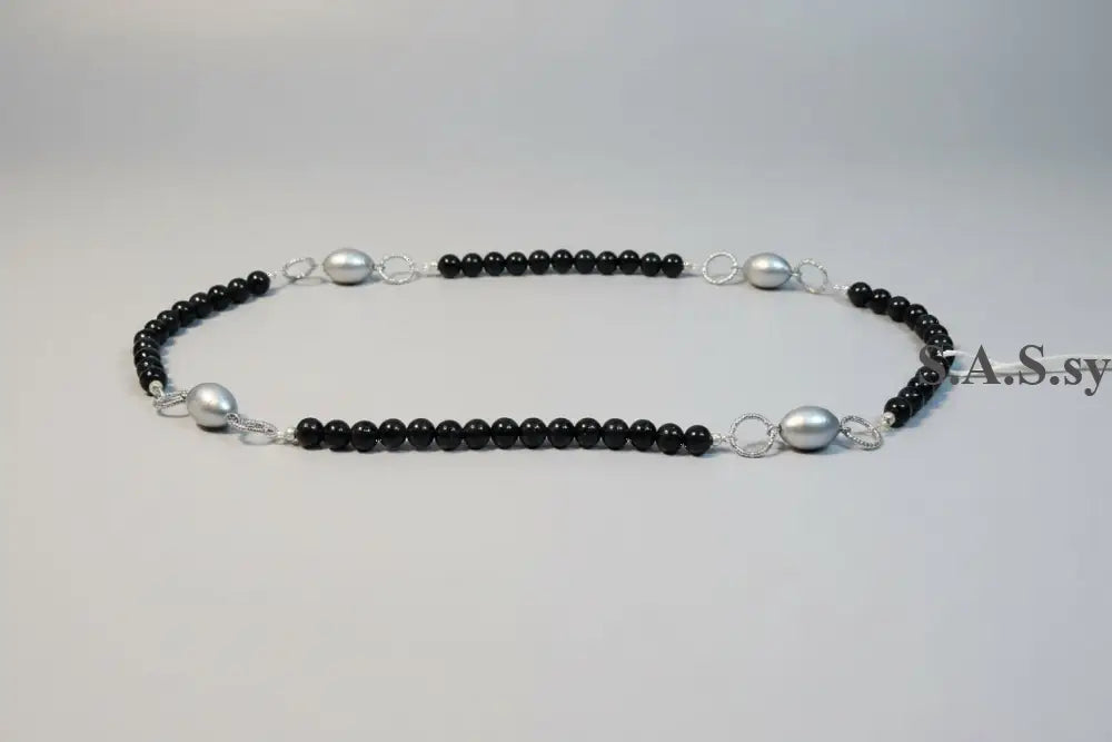 Black Onyx and Silver accent Necklace - Sassy by Sharmin Aziz