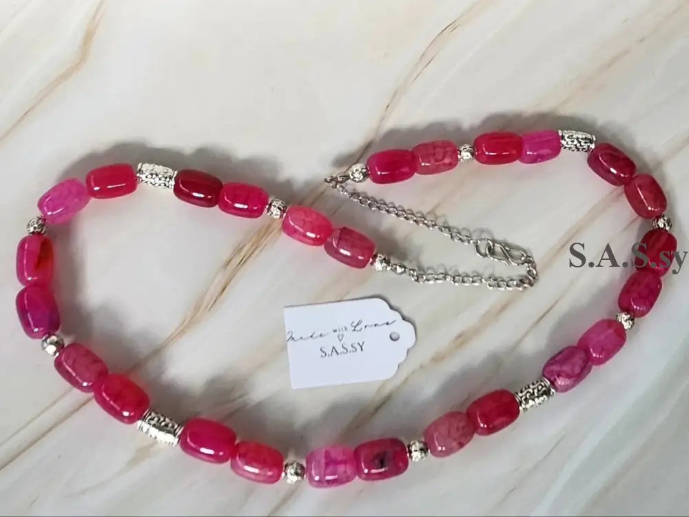 Pink Gemstone Necklace - Sassy by Sharmin Aziz