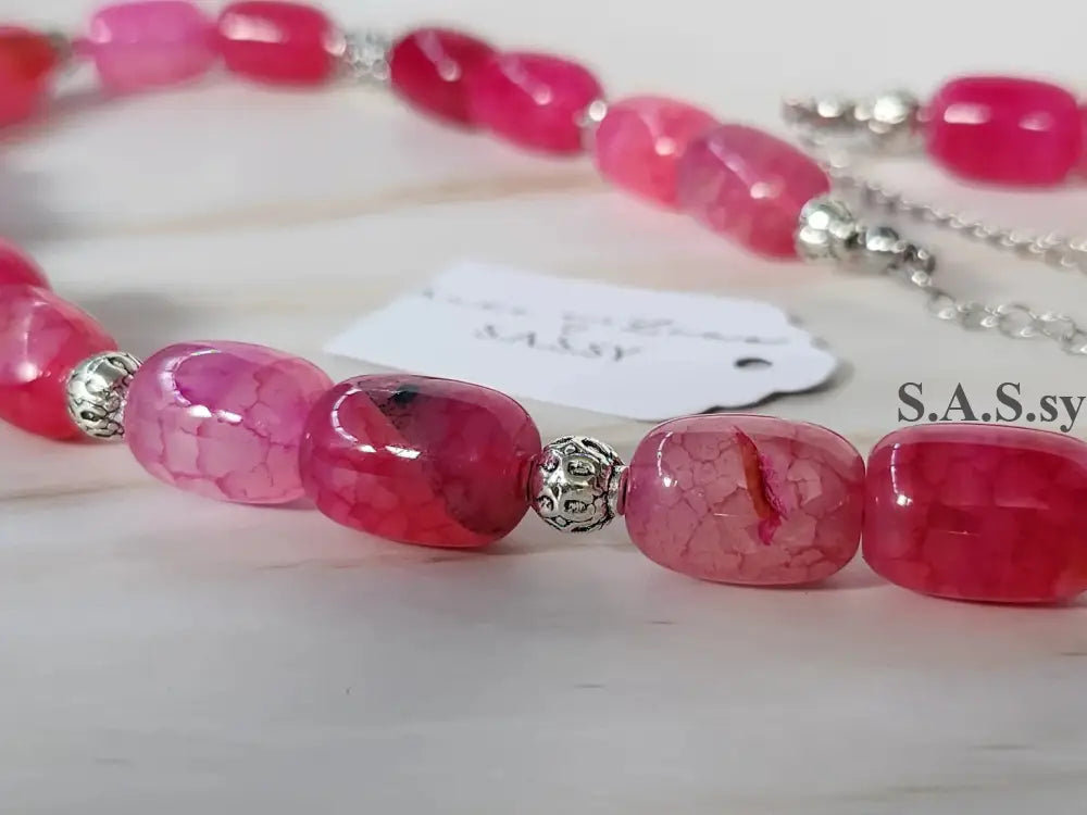 Pink Gemstone Necklace - Sassy by Sharmin Aziz