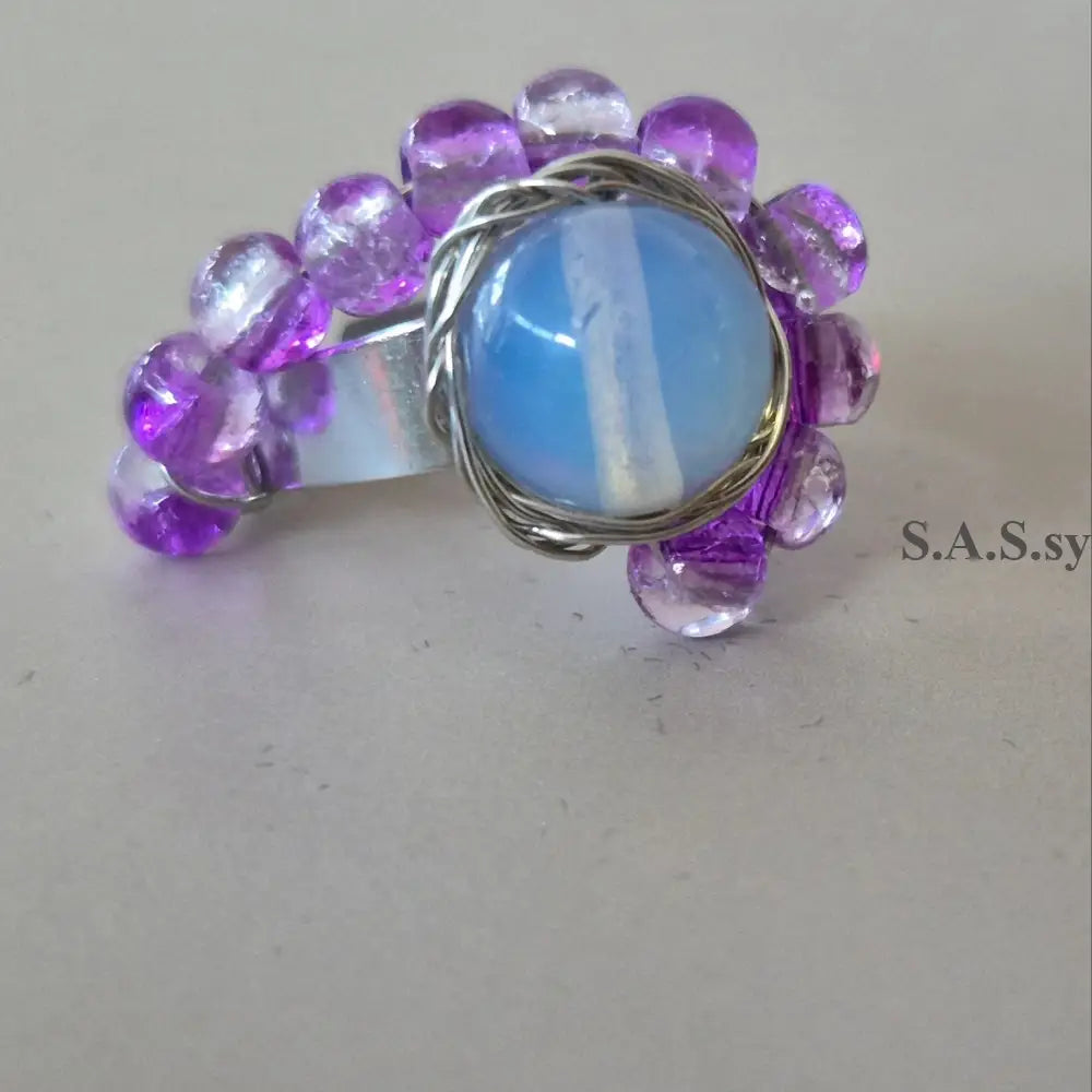 Purple Spiral Cluster Ring - Sassy by Sharmin Aziz