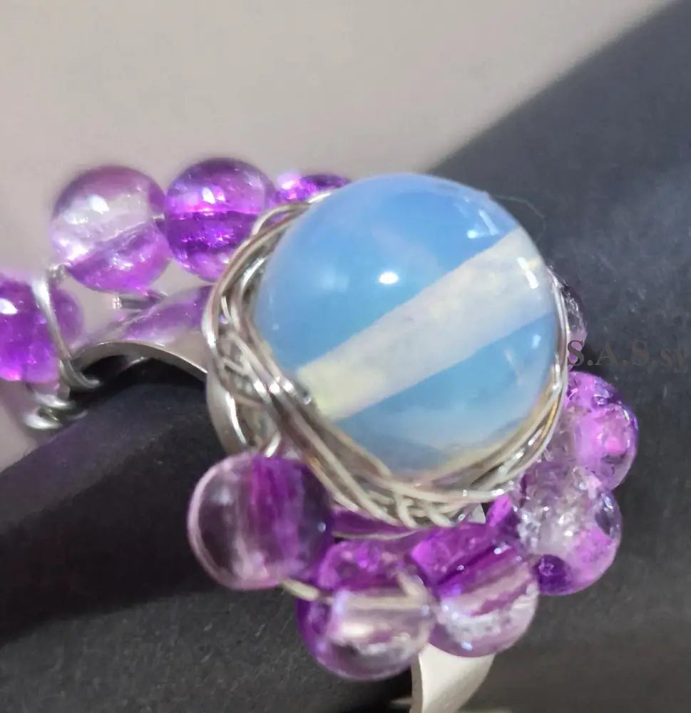 Purple Spiral Cluster Ring - Sassy by Sharmin Aziz
