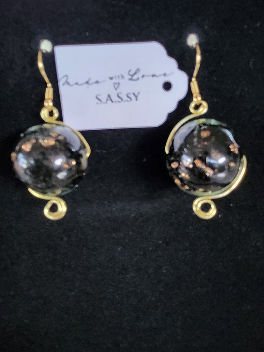 Bold Black Dangle Earrings