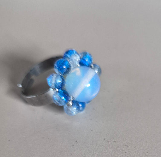 Moon Halo Ring - Opalite Statement Ring