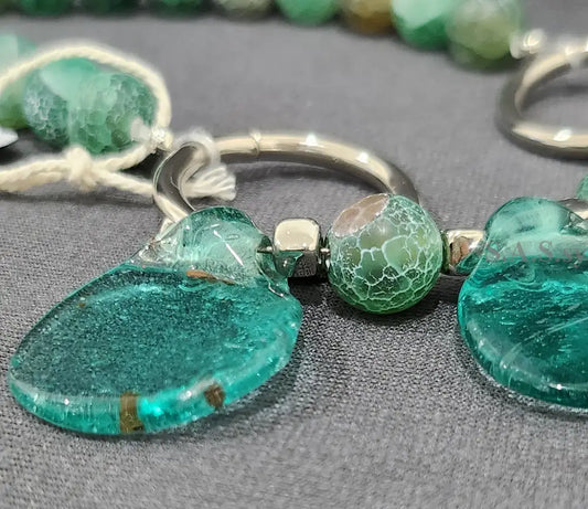 Sea Green Agate Gemstone Necklace N14