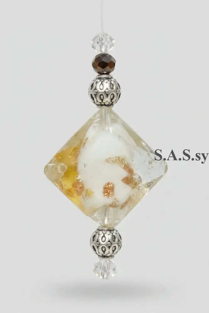White square glass bead Vivid Cocktail Ring - Sassy by Sharmin Aziz