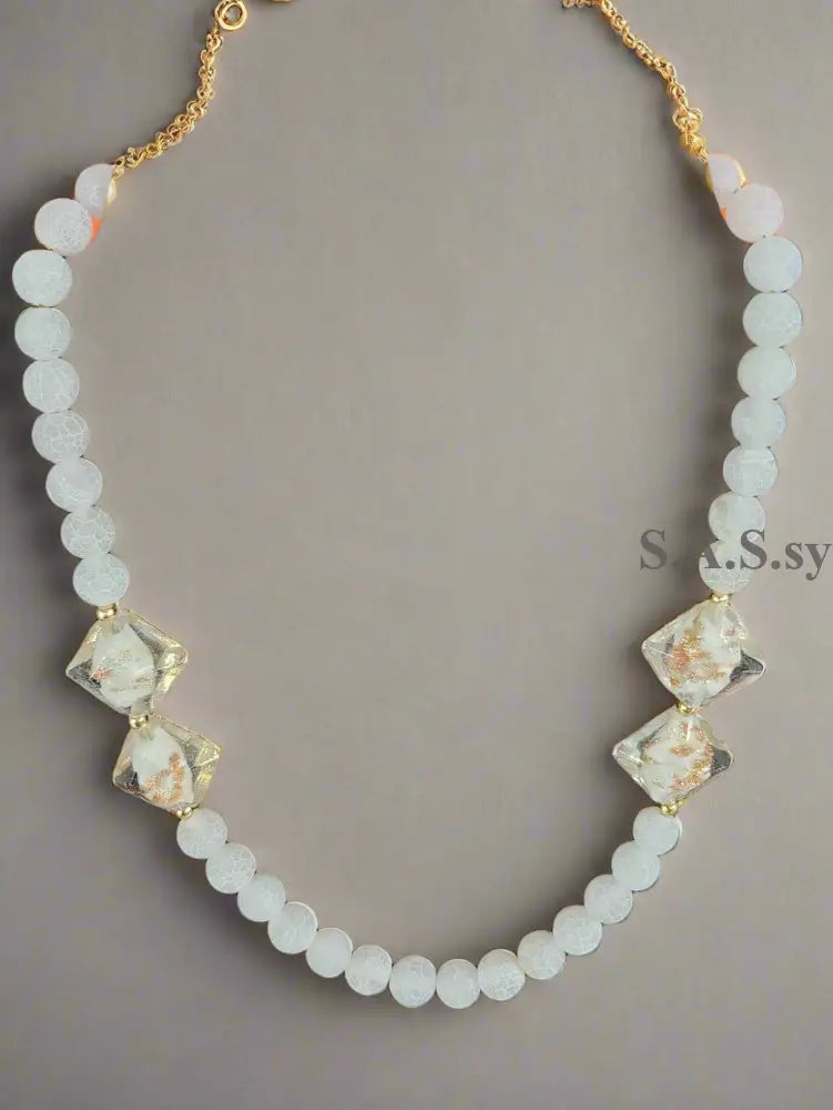 White Agate Necklace N31 Necklace